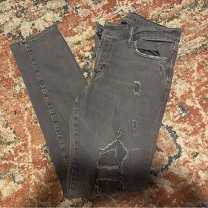 American Eagle Outfitters Gray Distressed Skinny Jeans